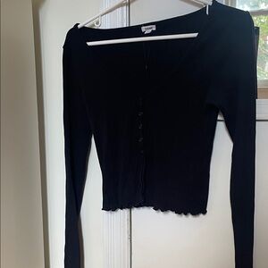 Garage Black Button-Up Long Sleeve Top